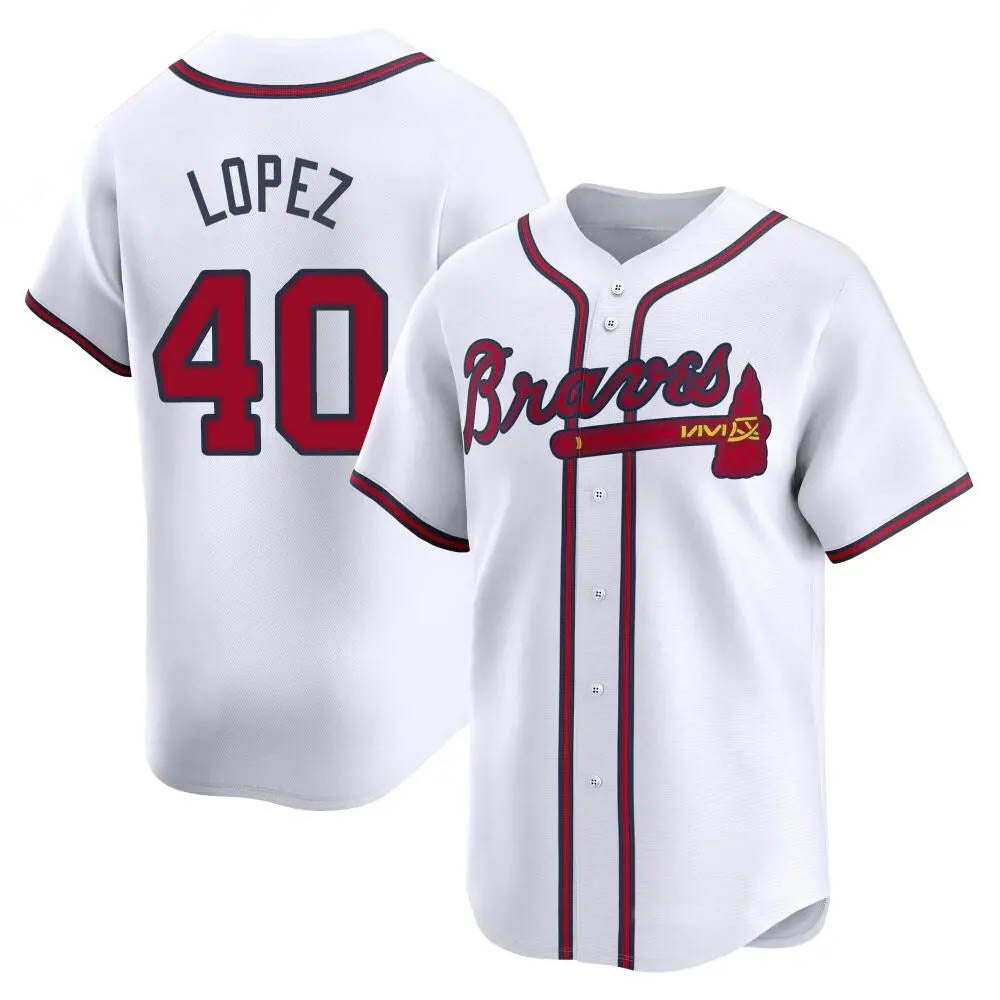 Rebec A.Braves #40 Reynaldo Lopez player White Limited Home Stitched Jerseys