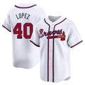 Rebec A.Braves #40 Reynaldo Lopez player White Limited Home Stitched Jerseys