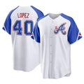 Rebec A.Braves #40 Reynaldo Lopez player White Replica City Connect Stitched Jerseys