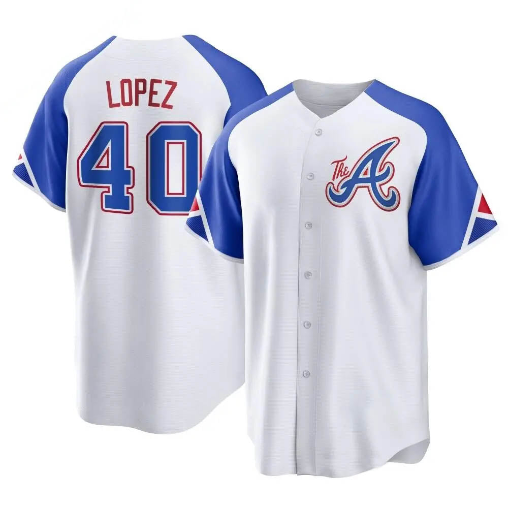 Rebec A.Braves #40 Reynaldo Lopez player White Replica City Connect Stitched Jerseys