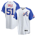 Rebec A.Braves #51 Chris Sale Player White City Connect Limited Stitched Jerseys