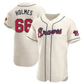 Rebec A.Braves #66 Grant Holmes Player Cream Authentic Alternate Stitched Jerseys