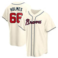 Rebec A.Braves #66 Grant Holmes Player Cream Replica Alternate Stitched Jerseys