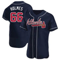 Rebec A.Braves #66 Grant Holmes Player Navy Authentic Alternate Stitched Jerseys