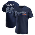 Rebec A.Braves #66 Grant Holmes Player Navy Authentic Alternate Team Stitched Jerseys