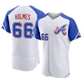 Rebec A.Braves #66 Grant Holmes Player White Authentic City Connect Stitched Jerseys