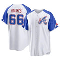Rebec A.Braves #66 Grant Holmes Player White Replica City Connect Stitched Jerseys