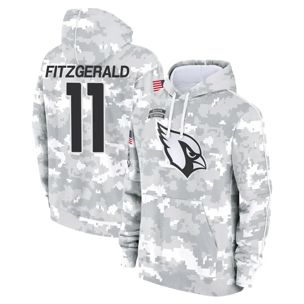 Rebec A.Cardinals #11 Larry Fitzgerald Player Arctic Camo Salute to Service Limited Hoodie Stitched Jerseys