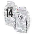 Rebec A.Cardinals #14 Michael Wilson Player Arctic Camo Salute to Service Hoodies Stitched Jerseys
