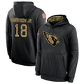 Rebec A.Cardinals #18 Marvin Harrison Jr. Player Black Salute to Service Hoodies Stitched Jerseys