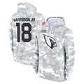 Rebec A.Cardinals #18 Marvin Harrison Jr. Player Camo Salute to Service Hoodies Stitched Jerseys