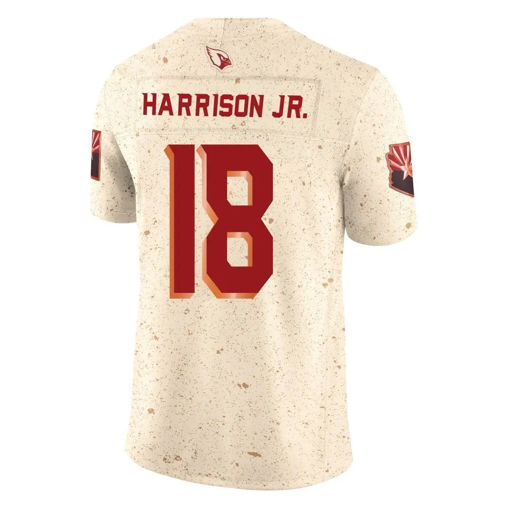 Rebec A.Cardinals #18 Marvin Harrison Jr. Player Cream Rivalries Collection Vapor Limited Home Game Stitched Jerseys