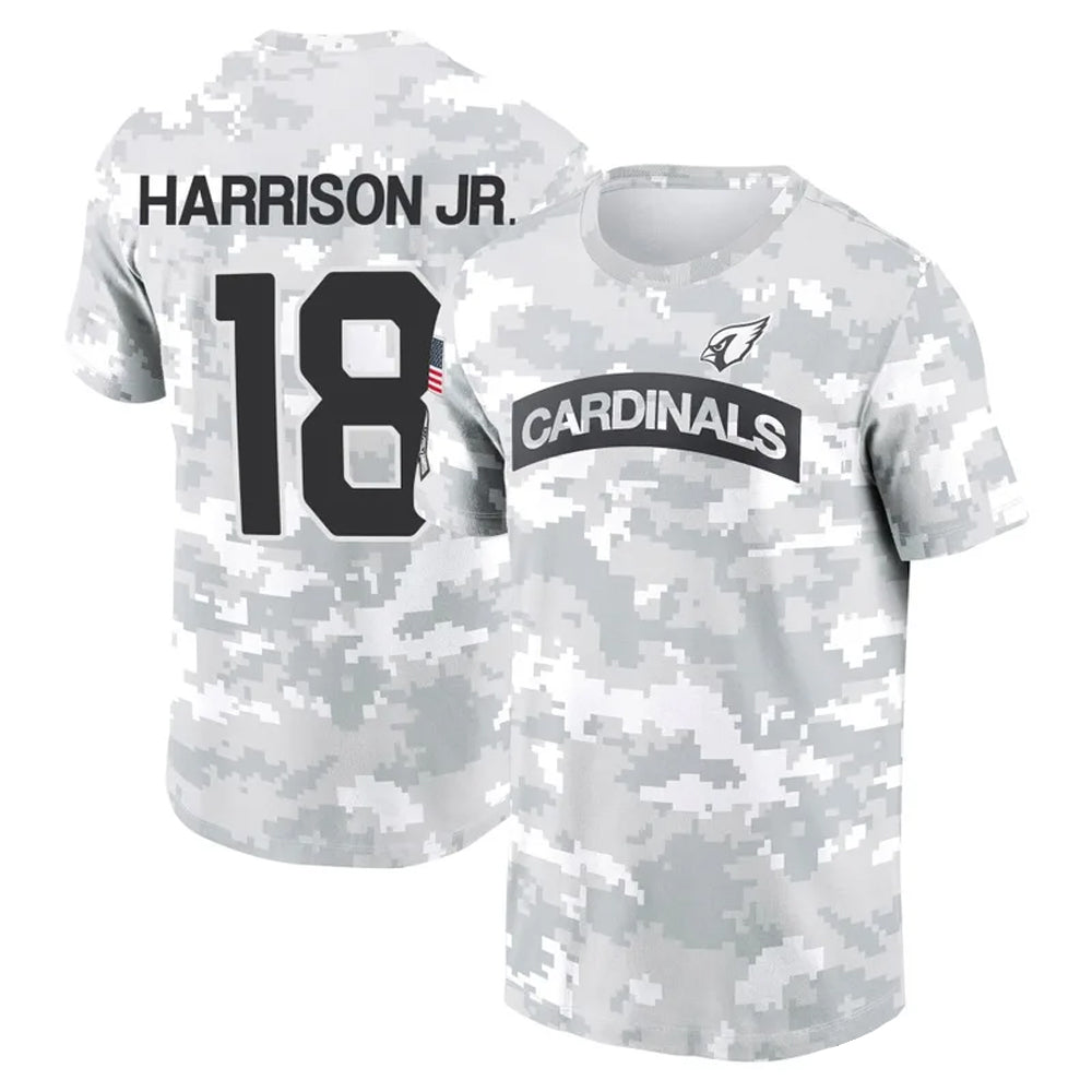 Rebec A.Cardinals #18 Marvin Harrison Jr. Player Salute to Service Hoodies & T-Shirts Stitched Jerseys