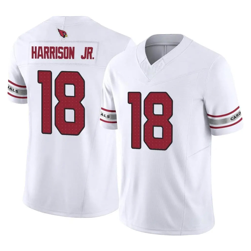 Rebec A.Cardinals #18 Marvin Harrison Jr. Player White Vapor F.U.S.E. Limited Home Game Stitched Jerseys