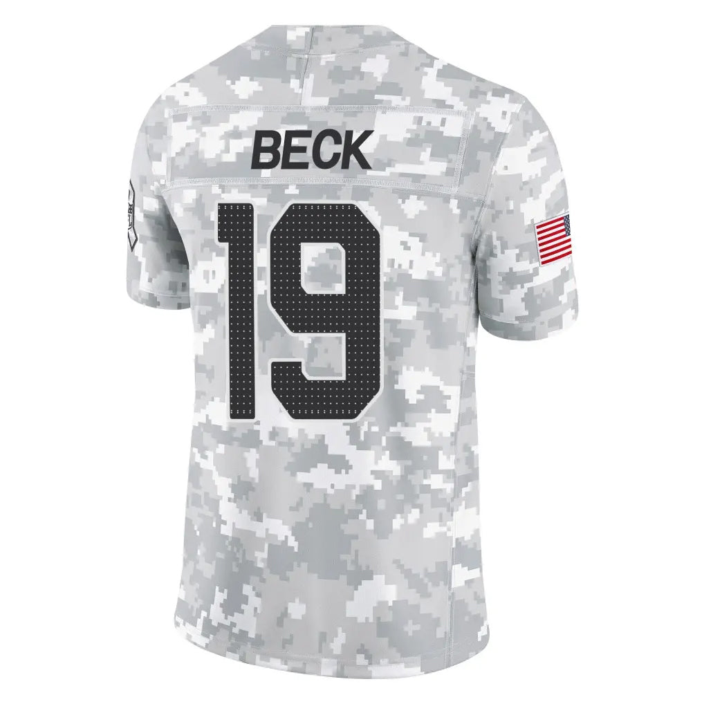 Rebec A.Cardinals #19 Carson Beck Player Camo Salute to Service Limited Home Stitched Jerseys