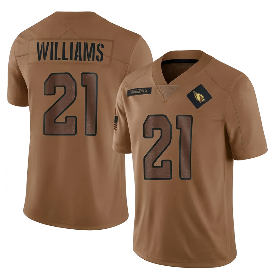 Rebec A.Cardinals #21 Garrett Williams Player Brown Salute To Service Limited Stitched Jerseys