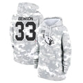 Rebec A.Cardinals #33 Trey Benson Player Arctic Camo Salute to Service Hoodies Stitched Jerseys