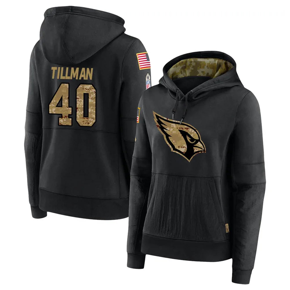 Rebec A.Cardinals #40 Pat Tillman Player Black Salute to Service Limited Hoodie Stitched Jerseys