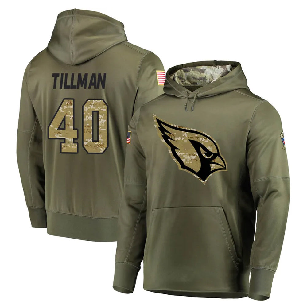 Rebec A.Cardinals #40 Pat Tillman Player Olive Salute to Service Limited Hoodie Stitched Jerseys