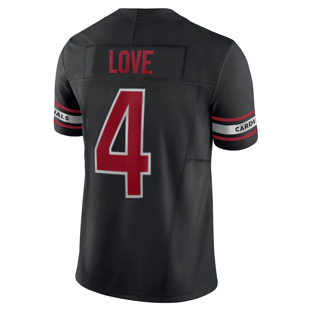 Rebec A.Cardinals #4 Jeremiyah Love Player Black Vapor F.U.S.E. Limited Home Game Stitched Jerseys