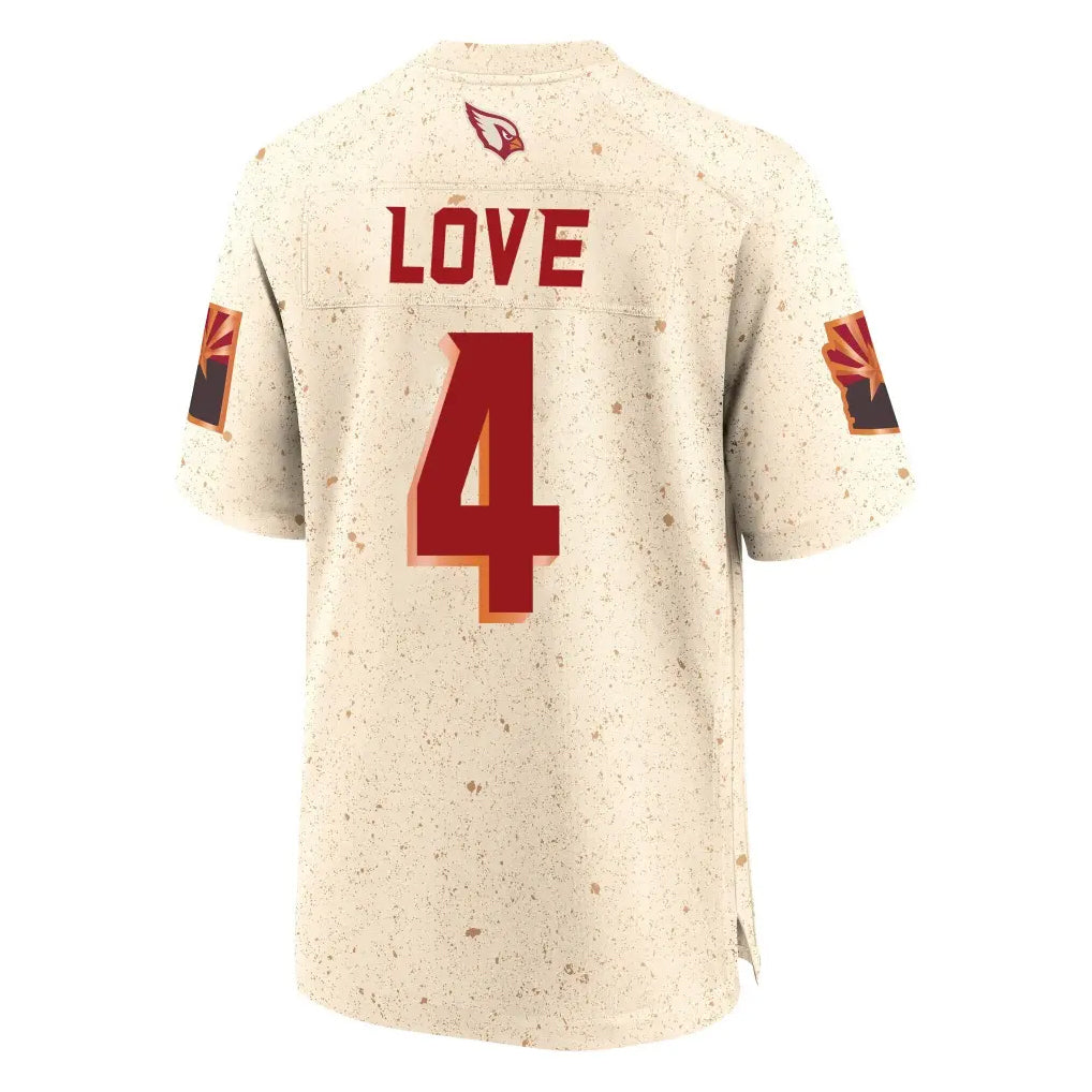Rebec A.Cardinals #4 Jeremiyah Love Player Cream Rivalries Collection Game Stitched Jerseys