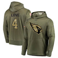 Rebec A.Cardinals #4 Jeremiyah Love Player Olive Salute to Service Limited Hoodies Football Jerseys