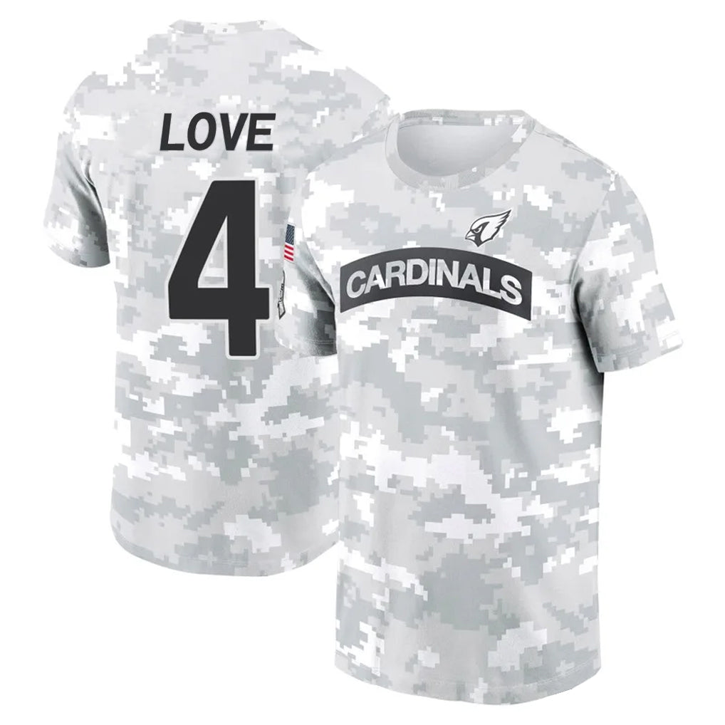 Rebec A.Cardinals #4 Jeremiyah Love Player Salute to Service Hoodies & T-Shirts Football Jerseys