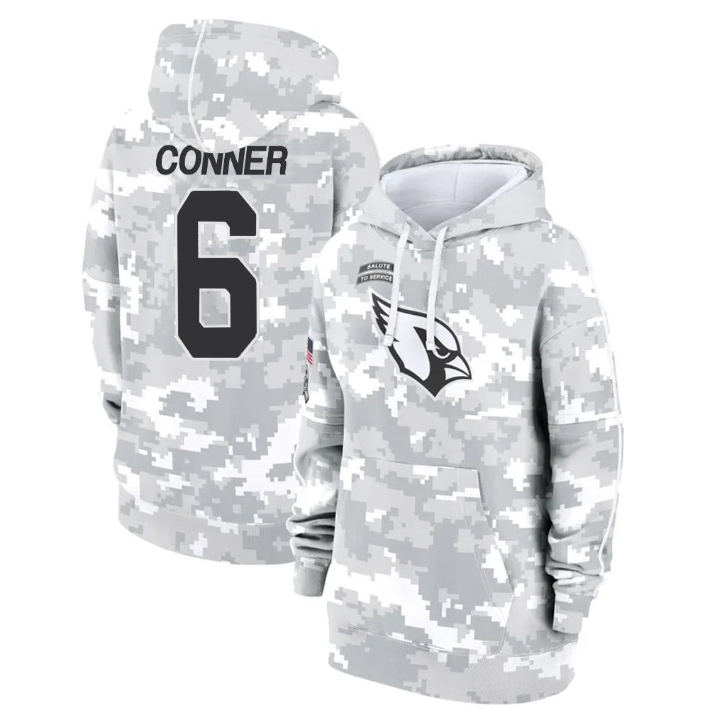 Rebec A.Cardinals #6 James Conner Player Camo Salute to Service Hoodies Stitched Jerseys