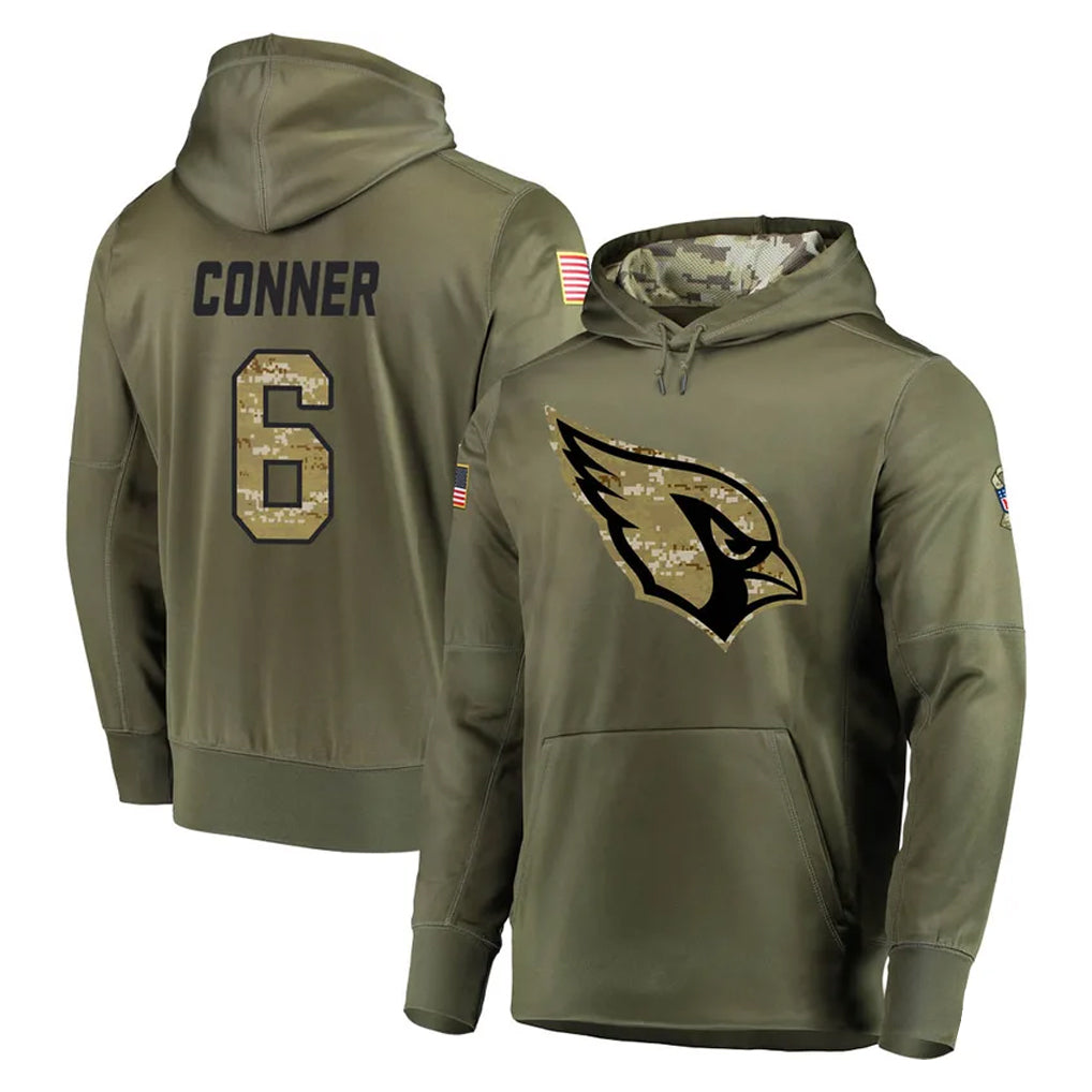 Rebec A.Cardinals #6 James Conner Player Olive Salute to Service Limited Hoodie Stitched Jerseys