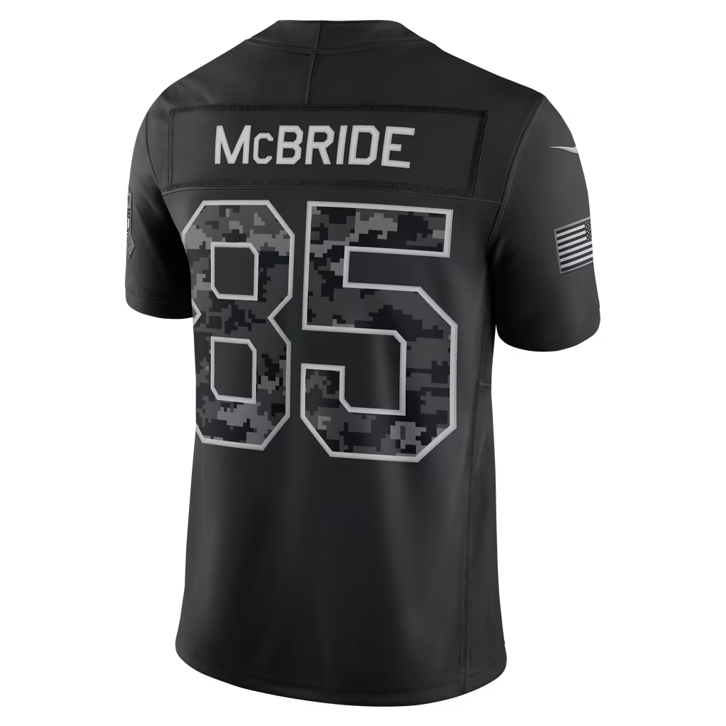 Rebec A.Cardinals #85 Trey McBride Black 2026 Salute to Service Stitched Limited Jersey