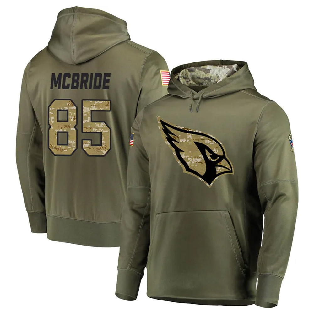 Rebec A.Cardinals #85 Trey McBride Player Olive Salute to Service Limited Hoodies Stitched Jerseys
