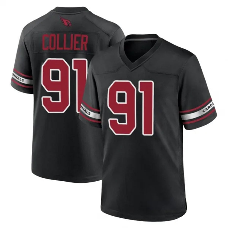 Rebec A.Cardinals #91 L.J. Collier Player Black Game Home Stitched Jerseys