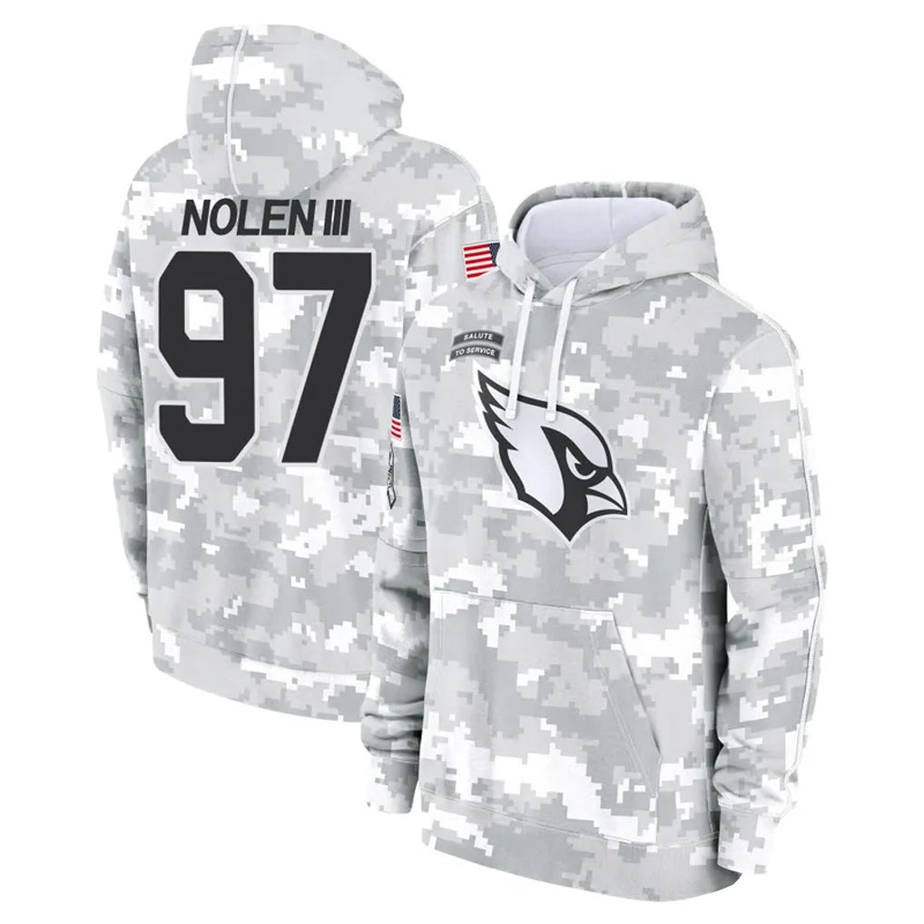 Rebec A.Cardinals #97 Walter Nolen Player Arctic Camo Salute to Service Limited Hoodies Stitched Jerseys