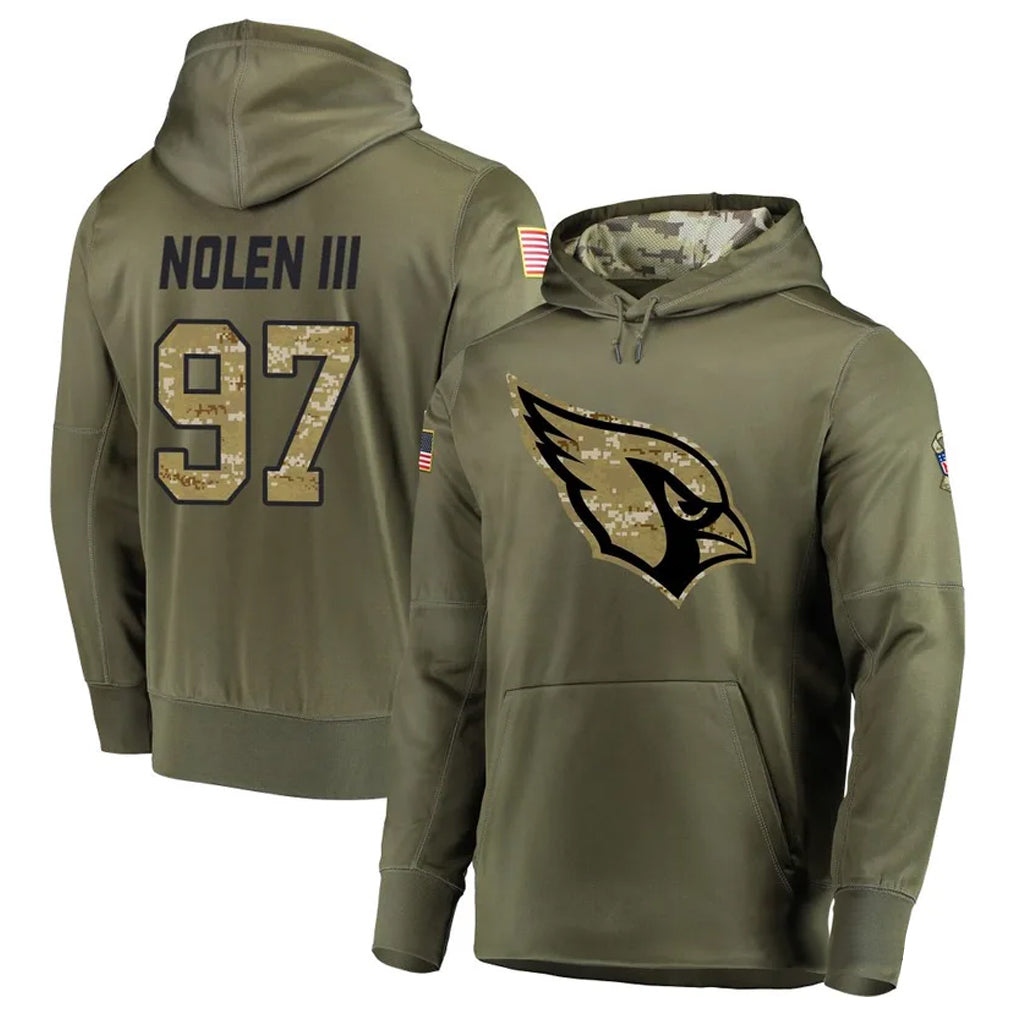 Rebec A.Cardinals #97 Walter Nolen Player Olive Salute to Service Limited Hoodies Stitched Jerseys