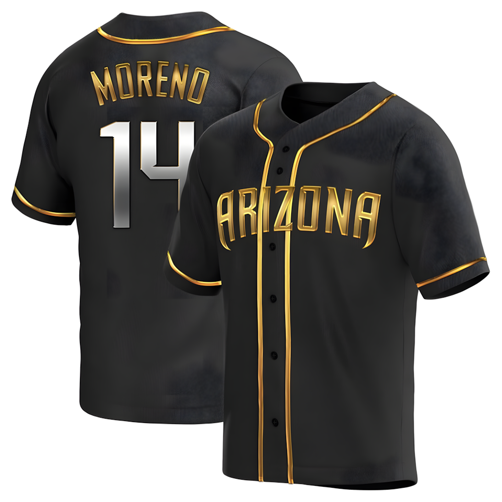 Rebec A.Diamondbacks #14 Gabriel Moreno Player Black Golden Replica Alternate Stitched Jerseys