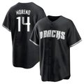 Rebec A.Diamondbacks #14 Gabriel Moreno Player Black jersey White Replica Stitched Jerseys
