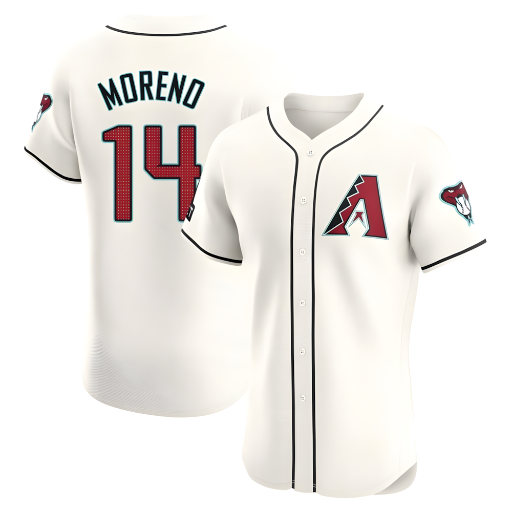 Rebec A.Diamondbacks #14 Gabriel Moreno Player Cream Elite Home Patch Stitched Jerseys