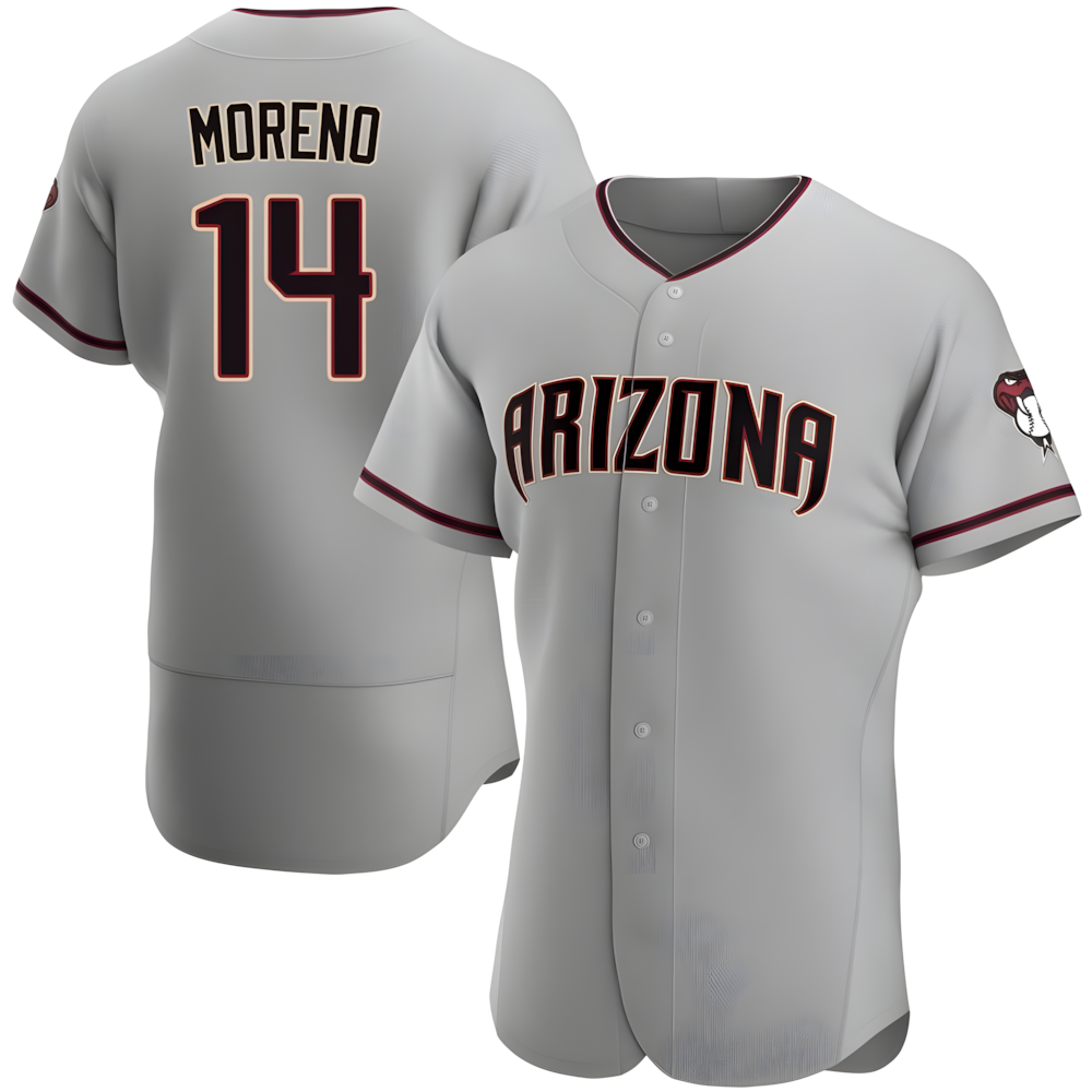 Rebec A.Diamondbacks #14 Gabriel Moreno Player Gray Authentic Road Stitched Jerseys
