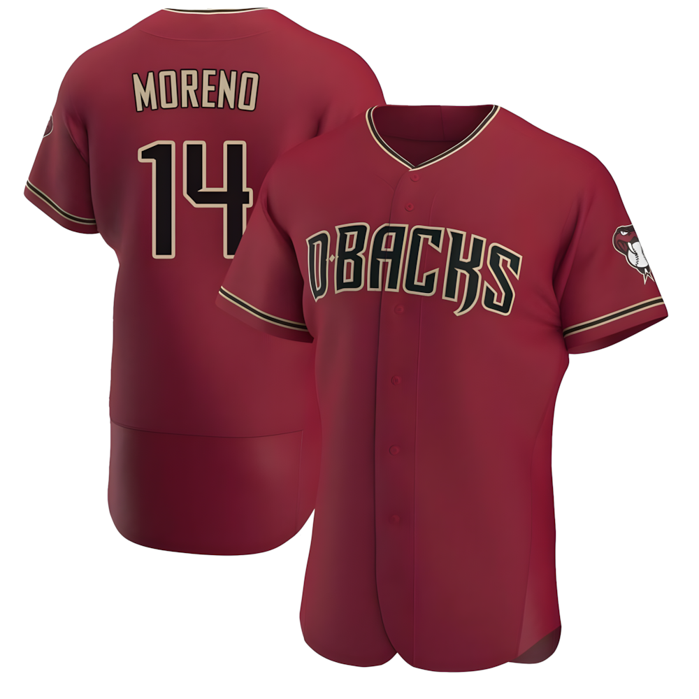 Rebec A.Diamondbacks #14 Gabriel Moreno Player Red Authentic Crimson Alternate Stitched Jerseys