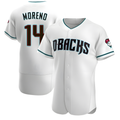 Rebec A.Diamondbacks #14 Gabriel Moreno Player White Teal Alternate Stitched Jerseys