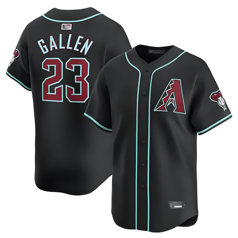 Rebec A.Diamondbacks #23 Zac Gallen Player Black Replica Game Stitched Jerseys