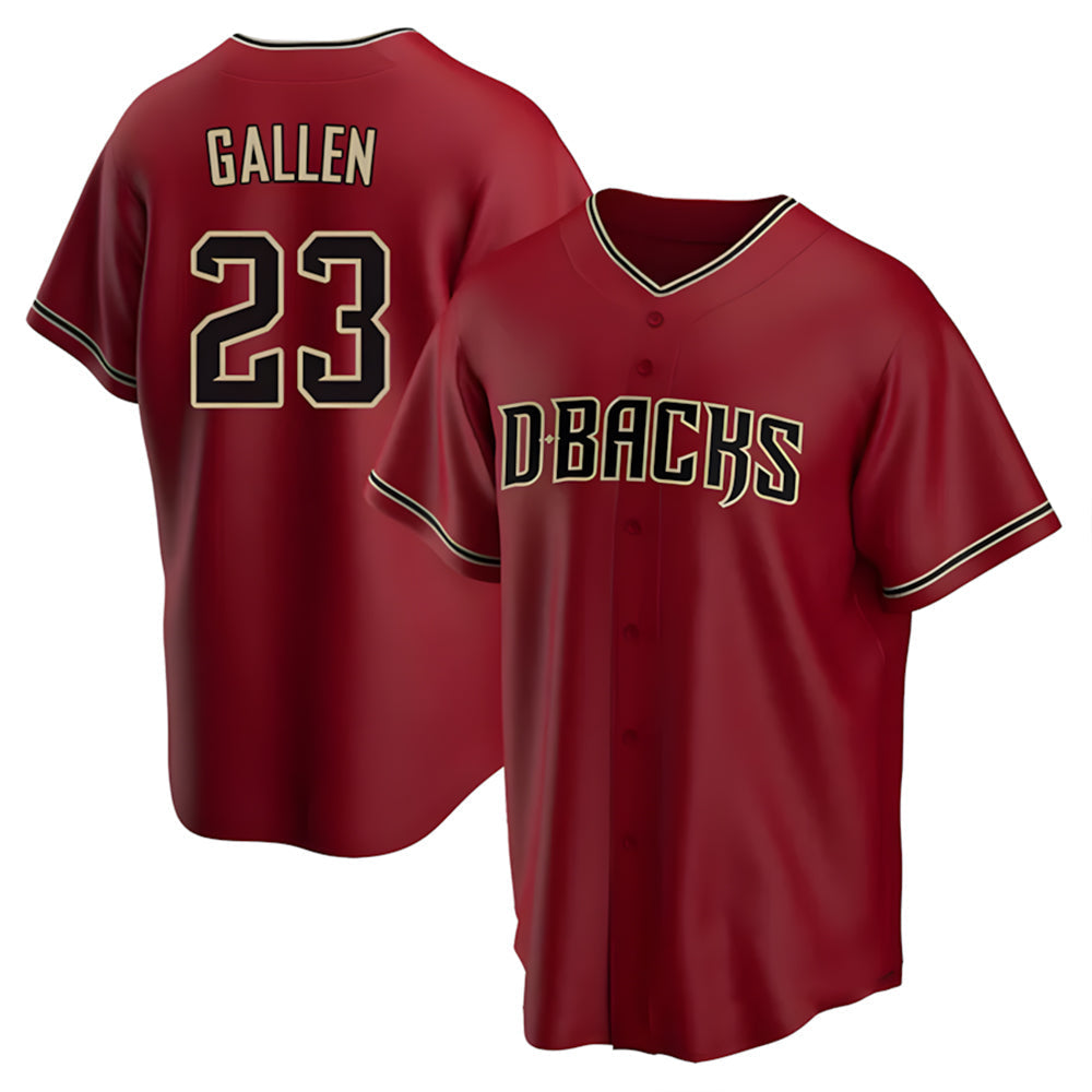 Rebec A.Diamondbacks #23 Zac Gallen Player Red Replica Game Stitched Jerseys