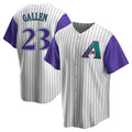 Rebec A.Diamondbacks #23 Zac Gallen Player White-Purple Replica Stitched Jerseys