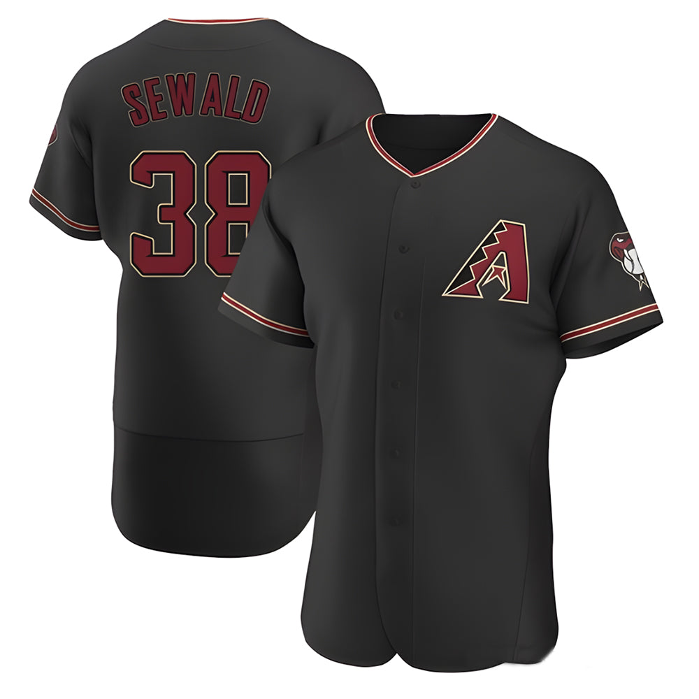 Rebec A.Diamondbacks #38 Paul Sewald Player  Black Alternate Authentic Stitched Jersey