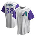 Rebec A.Diamondbacks #38 Paul Sewald Player  Cream Purple Alternate Cooperstown Collection Stitched Jersey