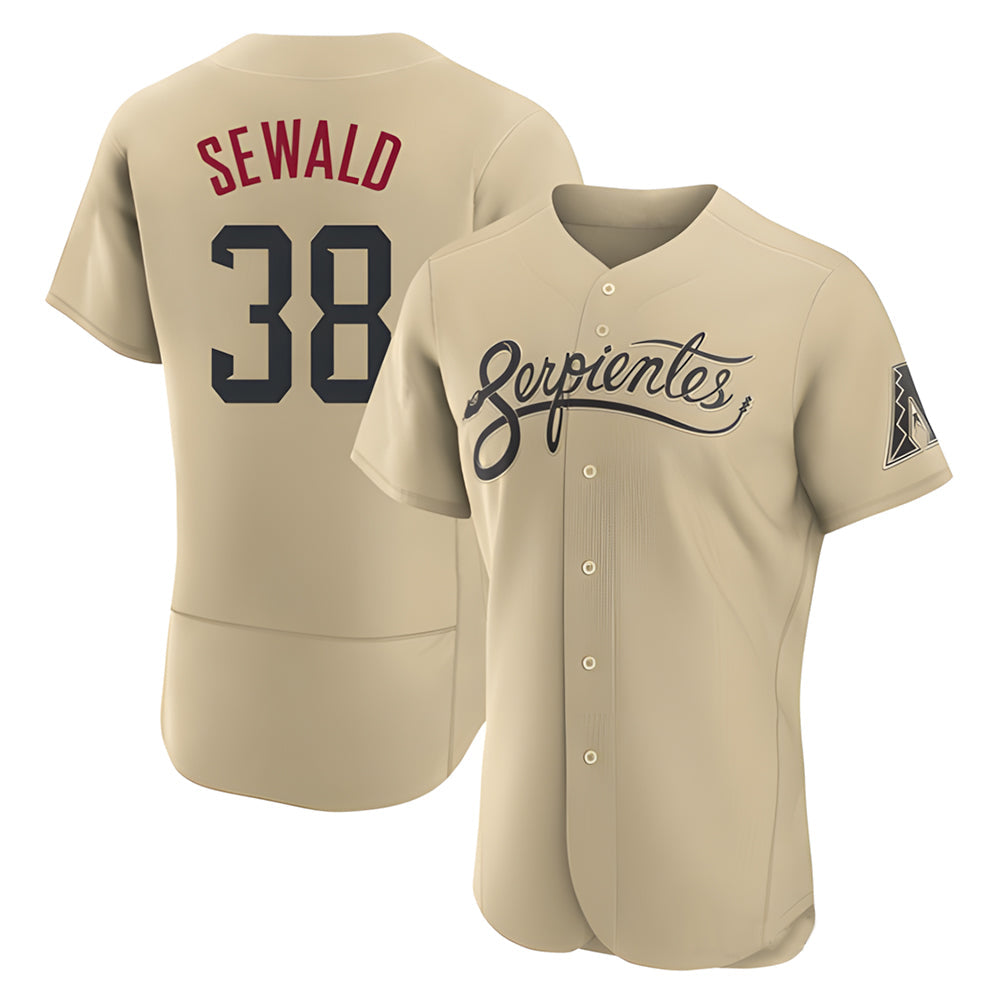 Rebec A.Diamondbacks #38 Paul Sewald Player Gold Authentic City Connect Stitched Jersey