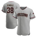 Rebec A.Diamondbacks #38 Paul Sewald Player Gray Authentic Road Stitched Jersey