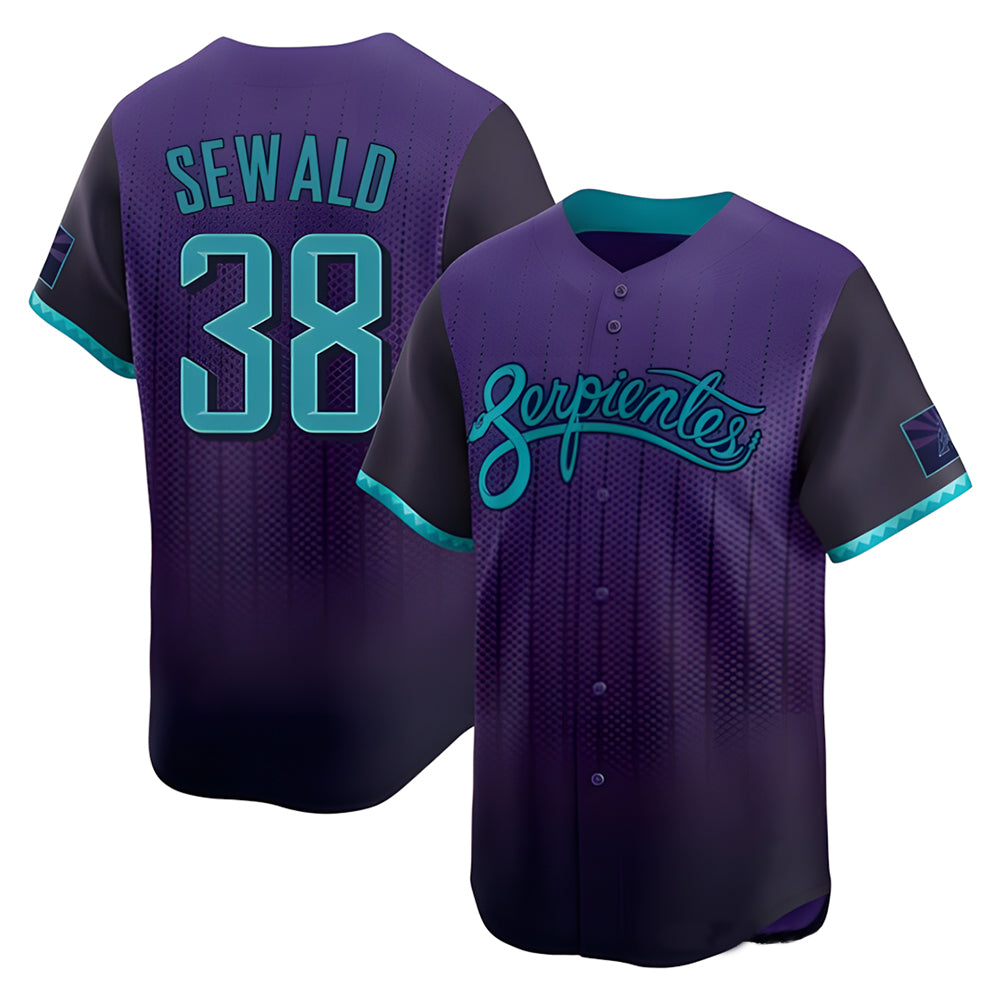 Rebec A.Diamondbacks #38 Paul Sewald Player Purple Limited 2025 City Connect Stitched Jersey
