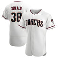 Rebec A.Diamondbacks #38 Paul Sewald Player White Authentic Crimson Home Stitched Jersey