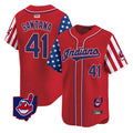 Rebec A.Diamondbacks #41 Carlos Santana Player Red Independence Day Vapor Premier Limited Stitched Jersey